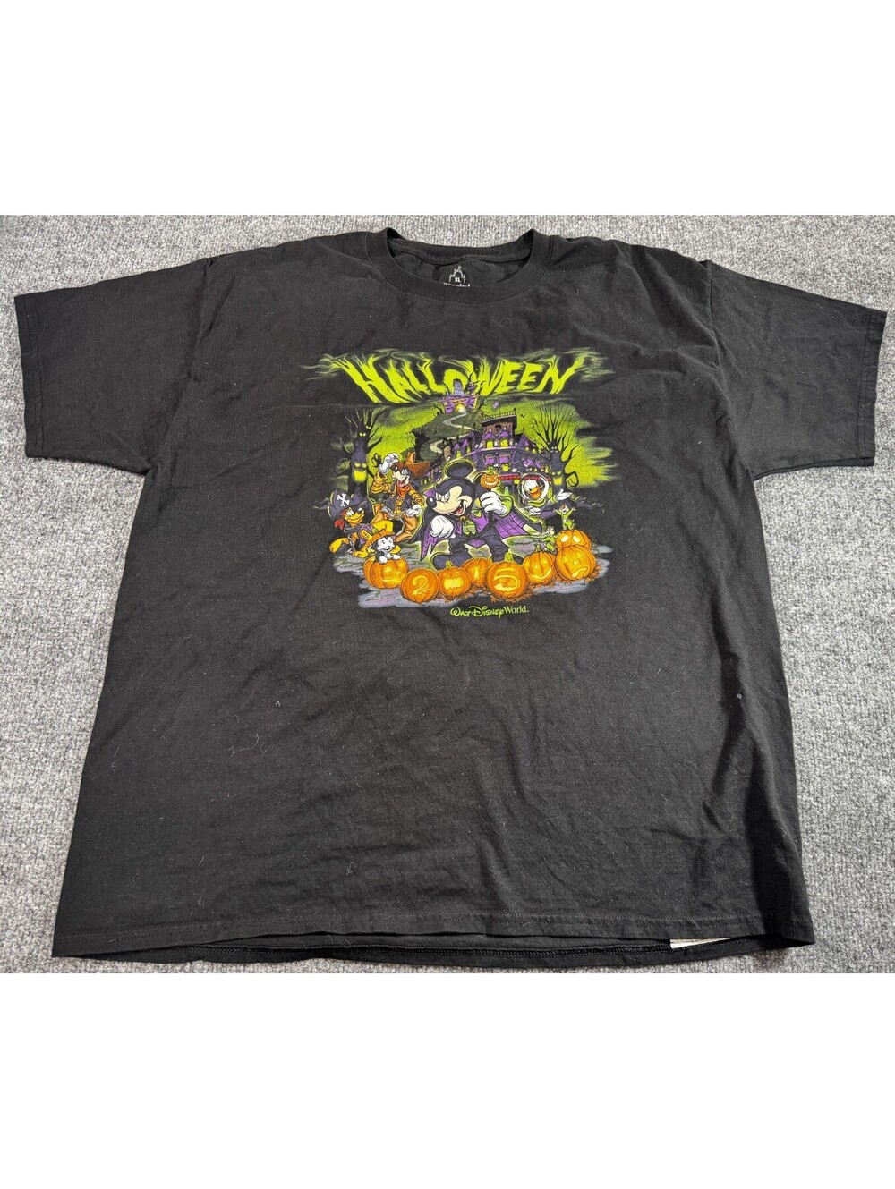 Disney World By Hanes Halloween Haunted Mansion Mens T-Shirt XL Black Cotton Tee